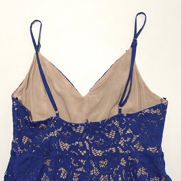 Lulus One Wish Royal Blue Lace Dress Sz Medium Spaghetti Strap Midi Summer - Picture 5 of 14